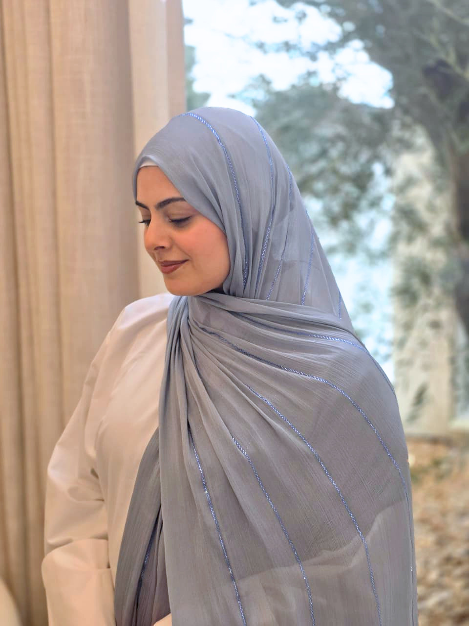 Rhinestone Chiffon Veils (With Fold)