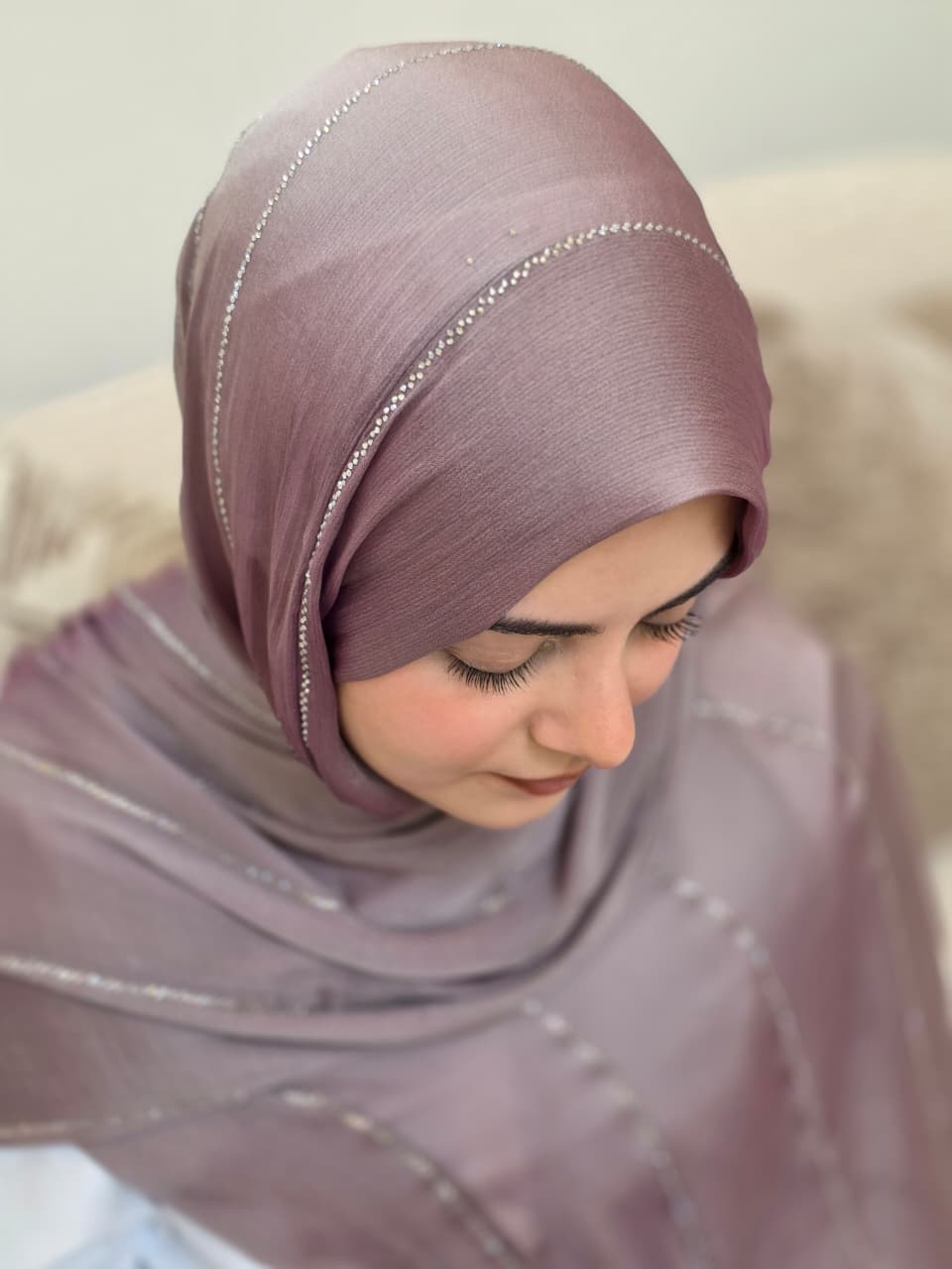Rhinestone Chiffon Veils (With Fold)