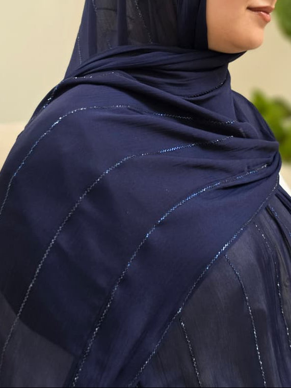 Rhinestone Chiffon Veils (With Fold)