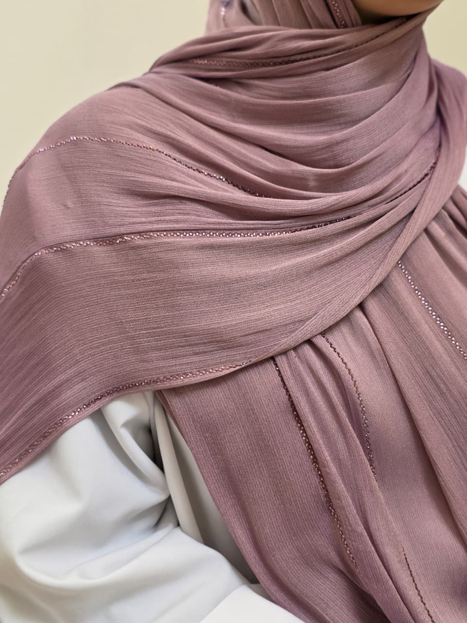 Rhinestone Chiffon Veils (With Fold)