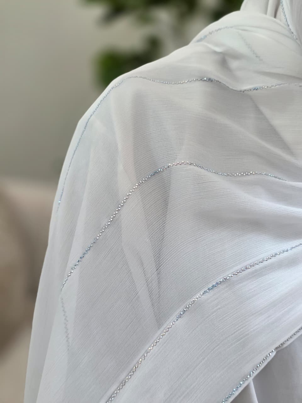 Rhinestone Chiffon Veils (With Fold)